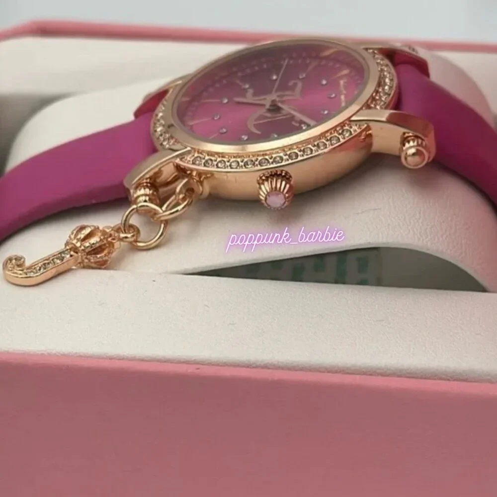 Juicy Couture Pink Watch Crown‎ Charm JC Bling Y2K NIB Rose Gold